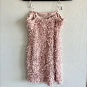 Forever 21 Light Pink Fringe Homecoming Dress Short Mini Fluffy